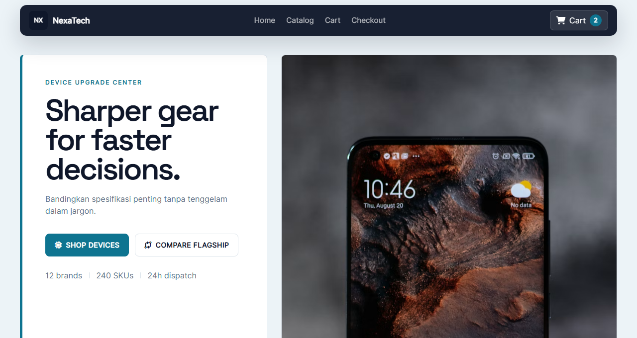 Preview tampilan template Gadget Pro